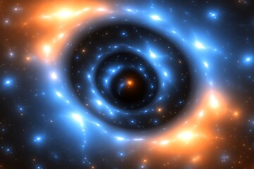 Wall Mural - a swirling vortex of light and celestial objects in space