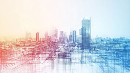City architectural design background showcasing modern urban skyline, building structures, futuristic planning, cityscape aesthetics, construction elements, and contemporary metropolitan development.