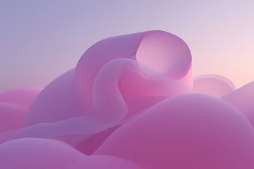 Wall Mural - abstract flowing shapes with a soft and gradient colored sky