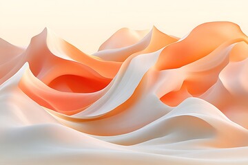 Wall Mural - abstract image displaying soft curved shapes with warm color transitions