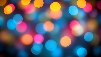 Wall Mural - the image depicts a blurry background of colorful bokeh lights