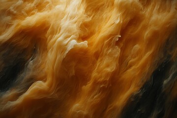 Wall Mural - swirling and flowing abstract artwork with vibrant yellow and dark colors