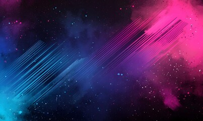 Wall Mural - a dark watercolor 80s neon background, generative ai