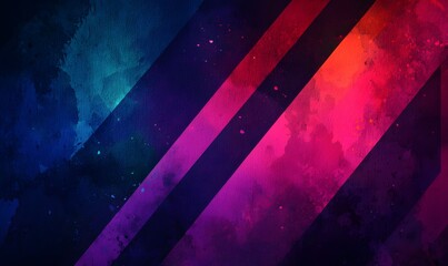 Wall Mural - a dark watercolor 80s neon background, generative ai
