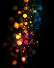 Wall Mural - Colorful Bokeh Lights on Dark Background