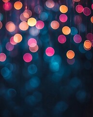 Wall Mural - Colorful Bokeh Lights on Dark Background