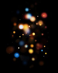 Wall Mural - Colorful Bokeh Lights on Dark Background