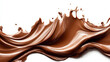 © jianhua - A chocolate wave is splashing on a white background