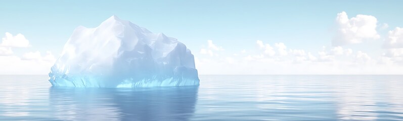 Wall Mural - a serene iceberg floats in calm, reflective waters under a clear sky.