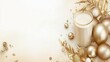 © LADDAWUN  SONMUANG - Elegant golden holiday background with glass of milk and decorative elements for festive celebrations