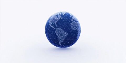 global health globalization concepts. globe design with a blue and white color scheme on a white bac