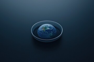 Wall Mural - global health globalization concepts. a globe surrounded by a circular border on a dark background.