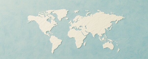 Wall Mural - global health globalization concepts. world map in soft colors on a textured background.