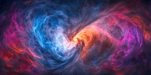 Wall Mural - a breathtaking cosmic nebula with swirling clouds of pink, blue, and purple gas