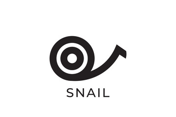 snail silhouette logo, snail logo with simple design