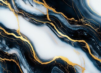 Fototapete - Beautiful abstract textured art with gold veins on dark background for luxurious designs : Generative AI