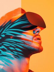 Aufkleber - Immersive Digital Frontier Gen Z VR Experience Exploring Sensory Boundaries with Next-Gen Metaverse Connectivity and Vibrant Chromatic Innovation