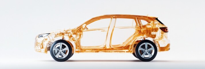 Fototapete - Transparent Mobility Next-Gen Automotive Safety Visualization with Immersive Engineering Design - Cutting-Edge Structural Protection Technology for Future Mobility Solutions