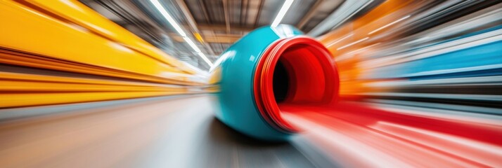 Aufkleber - Hyper-Velocity Manufacturing Dynamic AI-Powered Industrial Design Showcasing Next-Gen Production Acceleration with Blurred Motion Efficiency Dynamics