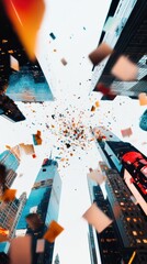 Aufkleber - Urban Explosion Dynamic Augmented Reality City Visualization - Immersive Digital Transformation of Metropolitan Landscape with Fragmented Technological Perspective