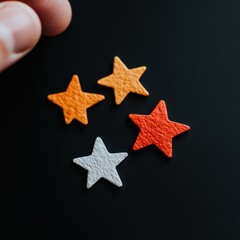 Aufkleber - Minimalist UX/CX Rating Dynamics Textured Star Icons Representing Digital Customer Experience Feedback Metrics in Vibrant Monochrome Design