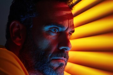 Poster - Cinematic Remote Work Innovation Immersive Digital Workspace Aesthetic Capturing Intense Professional Focus with Moody Cyberpunk-Inspired Lighting Design