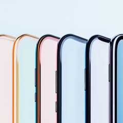 Aufkleber - Minimalist Tech Spectrum Sleek Smartphone Lineup Showcasing Chromatic Design Innovation for Digital Professionals and Creative Marketers