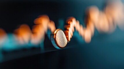 Poster - Cinematic Financial Flux Macro Lens Reveals Intricate Market Dynamics - Innovative Investment Visualization for Digital Age Portfolio Management
