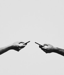 Poster - Connected Connectivity Minimalist Black and White Tech Interaction - Digital Communication Aesthetics for Gen Z Marketing and Social Media Branding