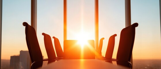 Leinwandbilder - Sunrise Strategy Illuminating Collaborative Workspace Design for Next-Gen Leadership - Modern Corporate Empowerment and Inclusive Team Innovation