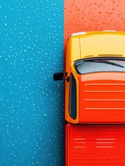 Poster - Vibrant AI-Driven Automotive Design Modern Color-Block Transportation Innovation Showcasing Next-Gen Minimalist Vehicle Aesthetic for Digital Marketing