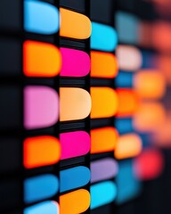 Leinwandbilder - Vibrant Digital Analytics Mosaic Next-Gen Data Visualization Revealing Cutting-Edge Performance Metrics in Techno-Chromatic Design Language