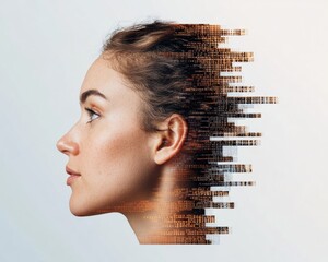 Fototapete - Digital Identity Transformation AI-Powered Profile Visualization Exploring Gen Z Technological Consciousness and Innovative Personal Branding Horizons