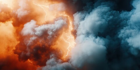 Poster - Cinematic Atmospheric Drama Explosive Climate Crisis Visualization with Thunderous Lightning Bolt - Immersive Environmental Storytelling for Digital Media and Climate Awareness Campaigns