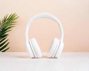 Poster - Minimalist Wireless Noise-Canceling Headphones Sleek Audio Accessory for Remote Work, Digital Wellness and Creative Focus in Modern Lifestyle Environments
