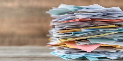 Leinwandbilder - Minimalist Workspace Optimization Colorful Document Management for Productivity-Driven Professionals Embracing Digital Transformation and Efficient Workflow Strategies