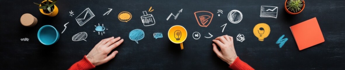Leinwandbilder - Dynamic Workflow Visualization Creative Brainstorming and Strategic Planning with Digital Ideation Tools for Innovative Business Collaboration