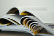 © onephoto - Magazines publication Newspaper and journal books: background and catalog design; article magazine press; newspaper media book knowledge; document advertising datum textbook