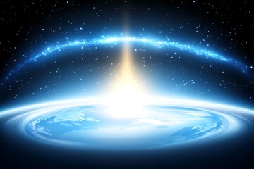 stunning earth from space with cosmic light