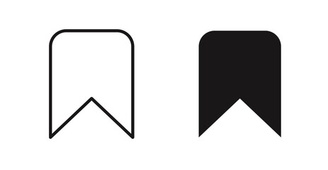 Bookmark icon outlined icon vector collection.