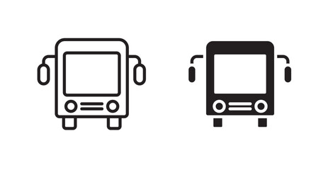 Wall Mural - bus icon outlined icon vector collection.