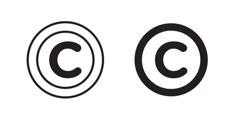 Wall Mural - copyright icon outlined icon vector collection.