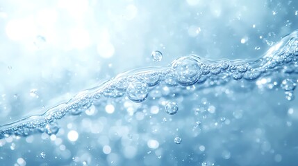 Aufkleber - Gentle waves of clear water with bubbles creating a serene underwater ambiance.