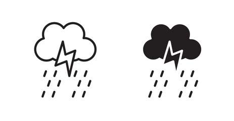 Wall Mural - thunderstorm icon outlined icon vector collection.