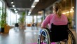 © MILKY_PS - In a spacious and modern rehabilitation center, a dedicated physiotherapist guides her disabled client through a series of gentle stretching exercises The client, seated comfortably in a wheelchair
