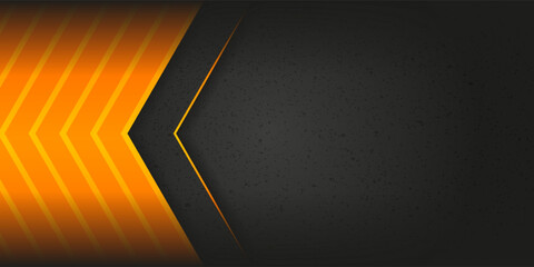 Wall Mural - abstract technology background overlapping on layers in dark space with orange light effect decorati