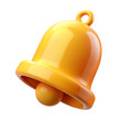 © Saikat - 3D Render of a Glossy Yellow Bell on White Background