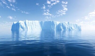 Wall Mural - a massive iceberg floats serenely in calm waters under a clear blue sky.