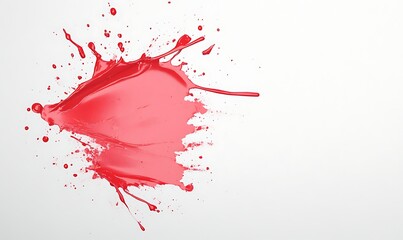 Poster - Bright red paint splash on a white background, creating an artistic and dynamic visual effect.