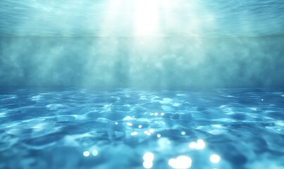 Aufkleber - Serene underwater scene with shimmering light reflecting on the water's surface.